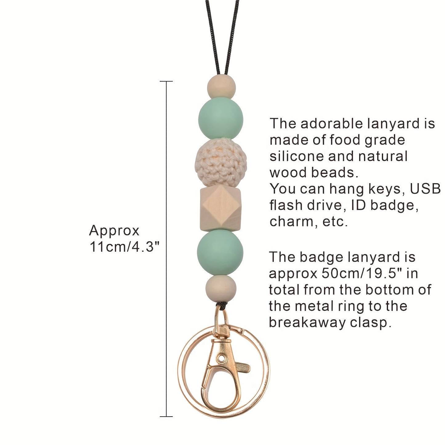 Hemasa Teacher Appreciation Gift: Beaded Lanyards with Keychain for ID Badges