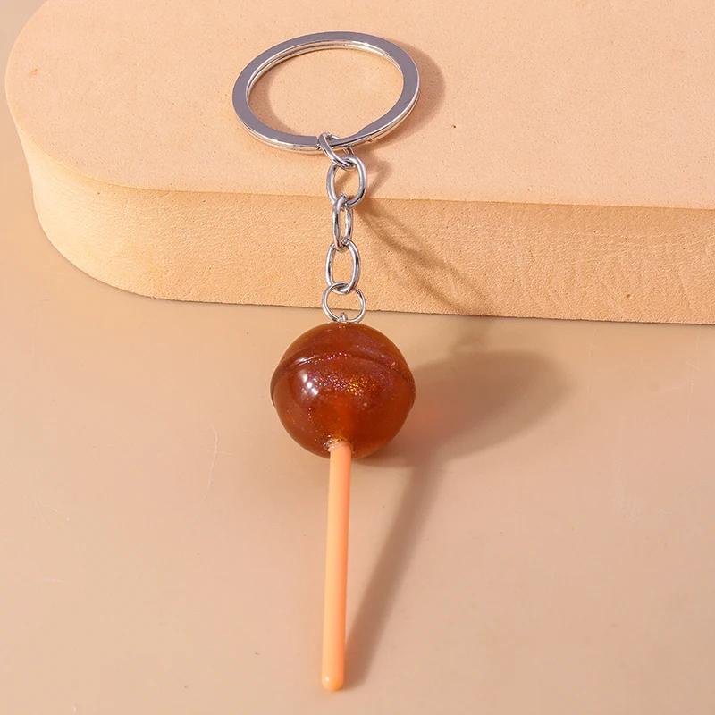 Resin Lollipop Keychain, Cute 3D Food Simulation Keyring For Women, Car, Bag, And Holiday Decoration