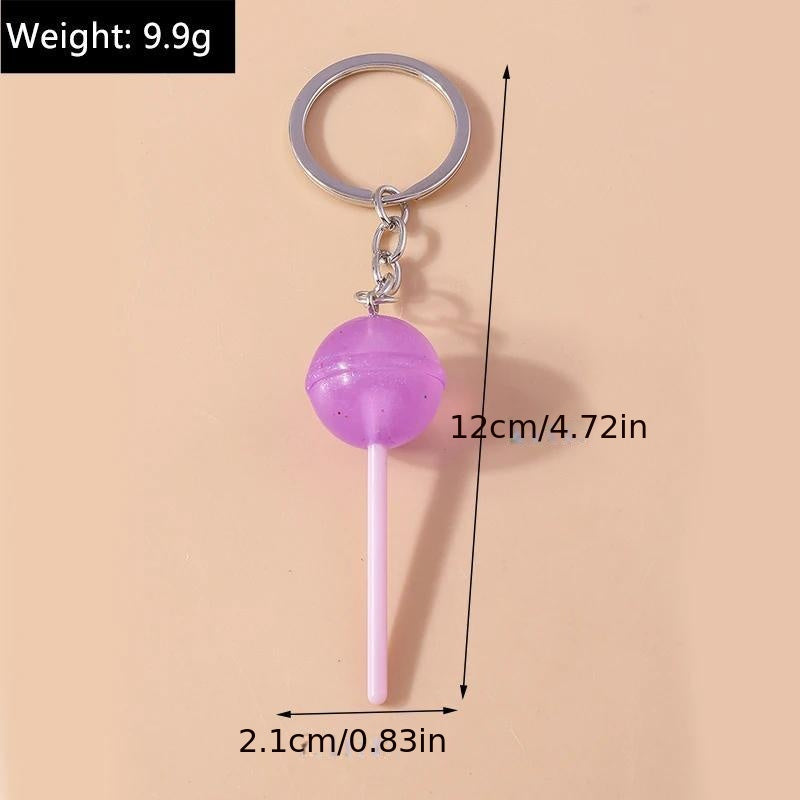 Resin Lollipop Keychain, Cute 3D Food Simulation Keyring For Women, Car, Bag, And Holiday Decoration