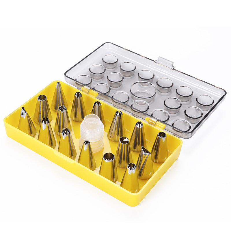 Amazon hot sale color box 18-piece stainless steel pastry nozzle suit cake pastry cookie baking tools