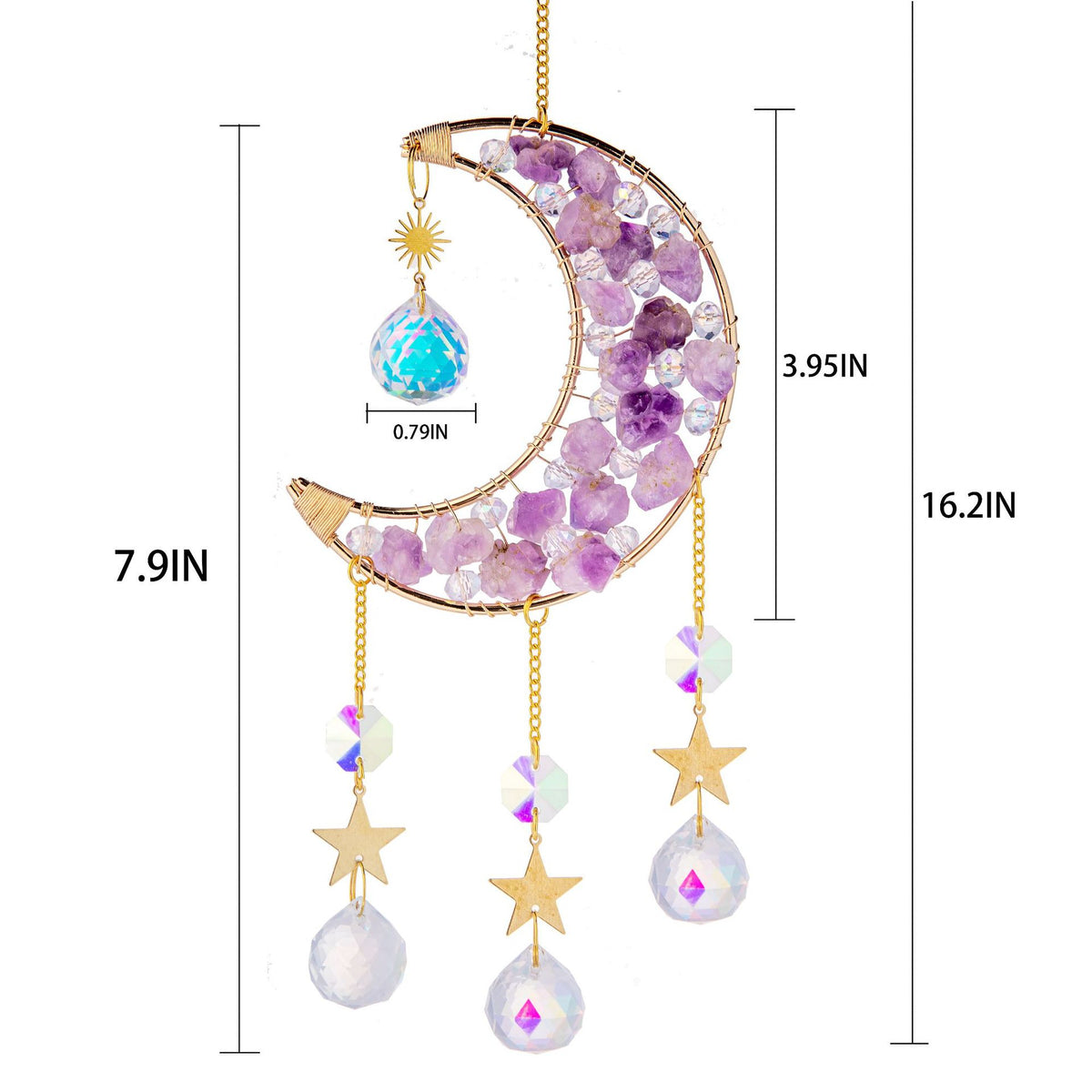 Amethyst Star Moon suncatcher Lighting Ball Pendant Pendant Sun Catcher Prism Ball Car Pendant