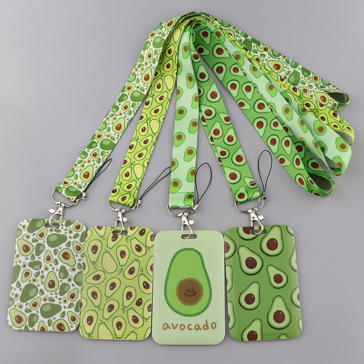 Fruit avocado pineapple strawberry lemon mobile phone rope webbing certificate bus ID card work hard shell card set