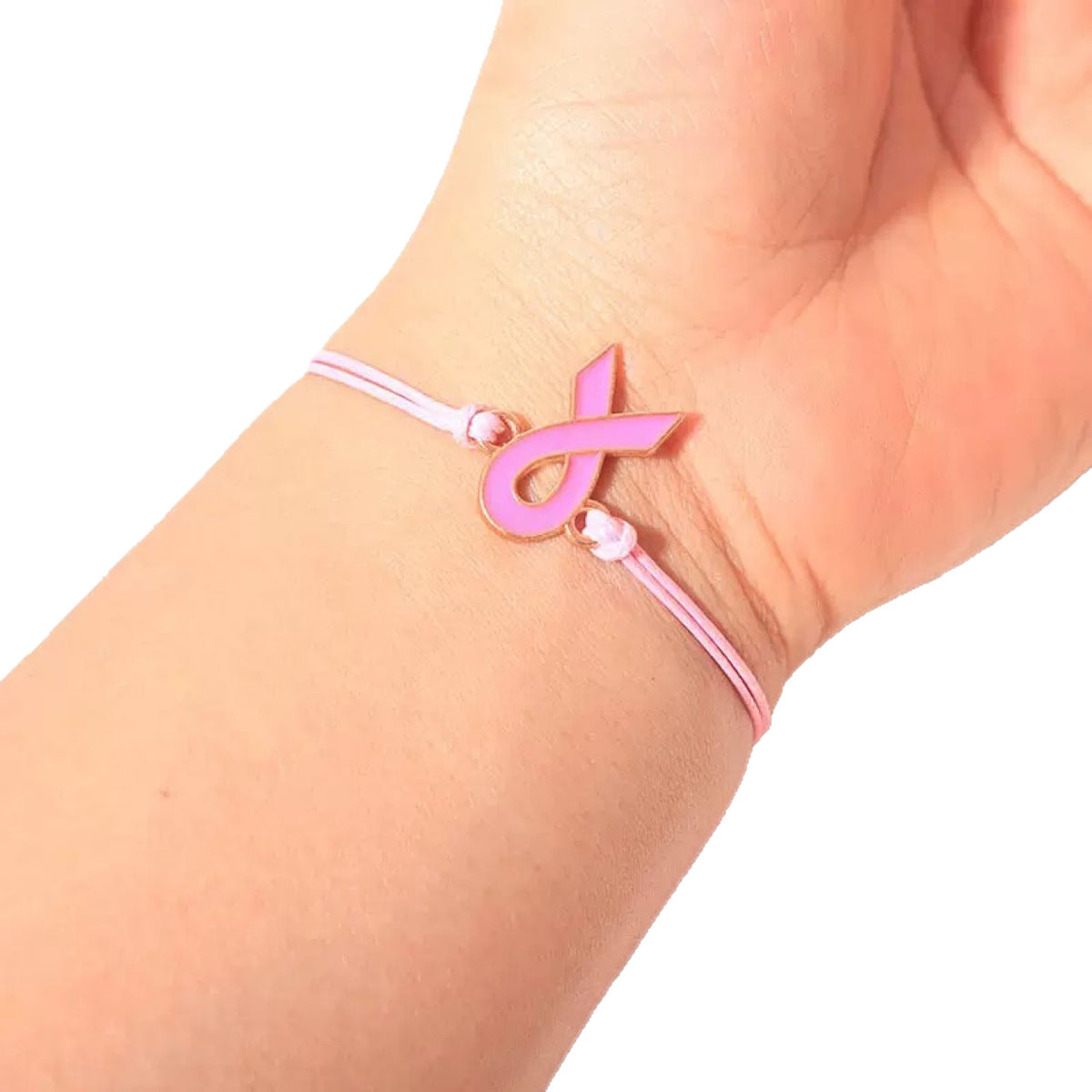 Breast Prevention Cares for Women's Health Breast Care Day Hand-Woven Pink Ribbon Bracelet