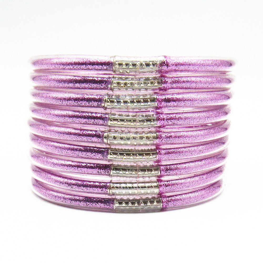 9-Layer Transparent Silicone Tube Pvc Gold Powder Bracelet with Silver Stopper Style Jelly Bangle Women's Bracelet Mixed Batch