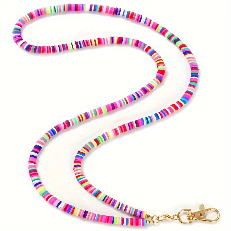 Fashion Soft Pottery Lanyard Necklace Mobile Phone Key Work Tag Lace Up Necklace