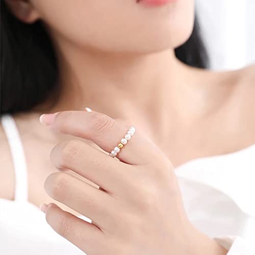 Beautiful pearls glass beads elastic finger/Toe rings (set of 2) (Pearls)