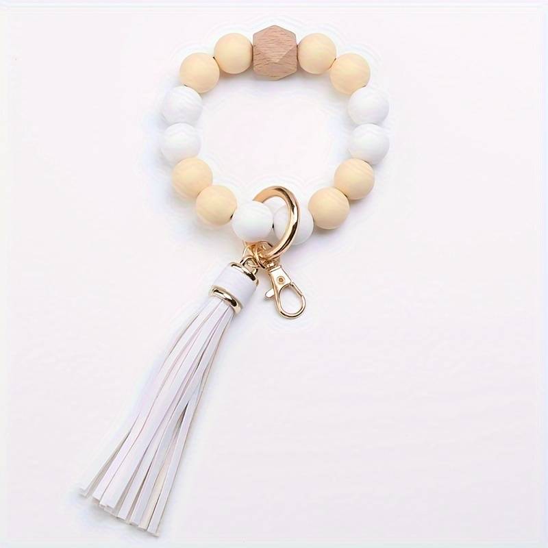 Silicone Beads with Daisy Flower Bracelet with Tassels