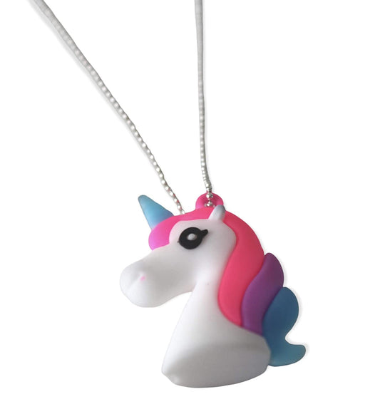 Beautiful Silicon Unicorn Pendant With Ball Chain Necklace