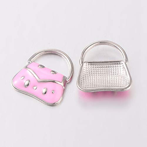 5Pcs Multicolour Enamel Handbag Alloy Charms