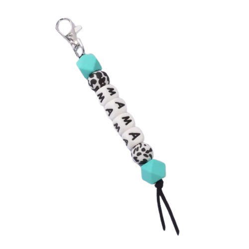 Hemasa Silicone Beads  MAMA Wristband Keychain  For Mother's Day Gift