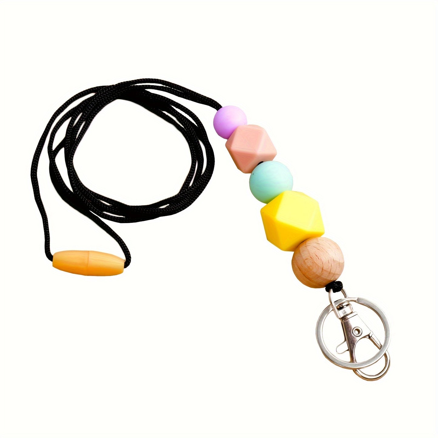 Teacher Lanyard For ID Badges Holder, Super Cute Silicone Beaded Lanyards For Keys For Women And Teacher, Breakaway Lanyard For ID Holder And Keychain For Studeats School Gift