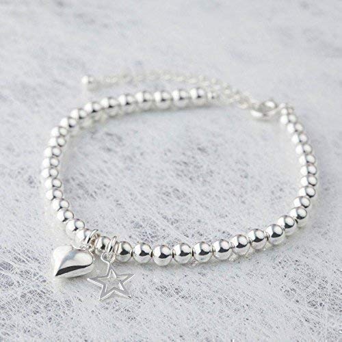 Silver Color Beads Bracelet (6 mm) For Women/Girls