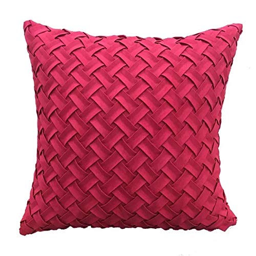 Hemasa Decorative Velvet Super Soft Cushion Covers with Knitting 45 cm x 45 cm/Square Throw Pillowcases for Sofa Bedroom with Invisible Zipper 18 x 18 Inch Sets of Two