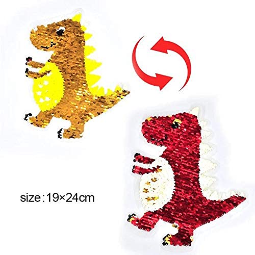 Dainosaur Patch Sequin Shirt for Boys (Mustard Yellow,3-4 yrs)