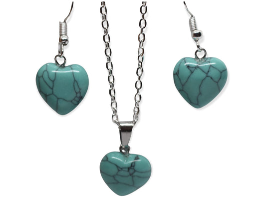 Beautiful Turquoise beads jewellery set (Heart)
