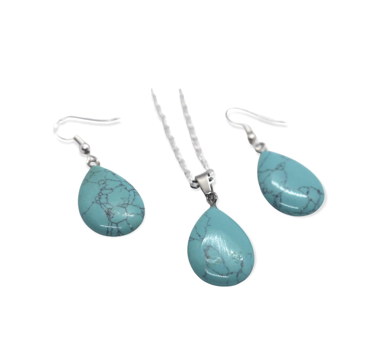 Beautiful Turquoise beads jewellery set (Heart)