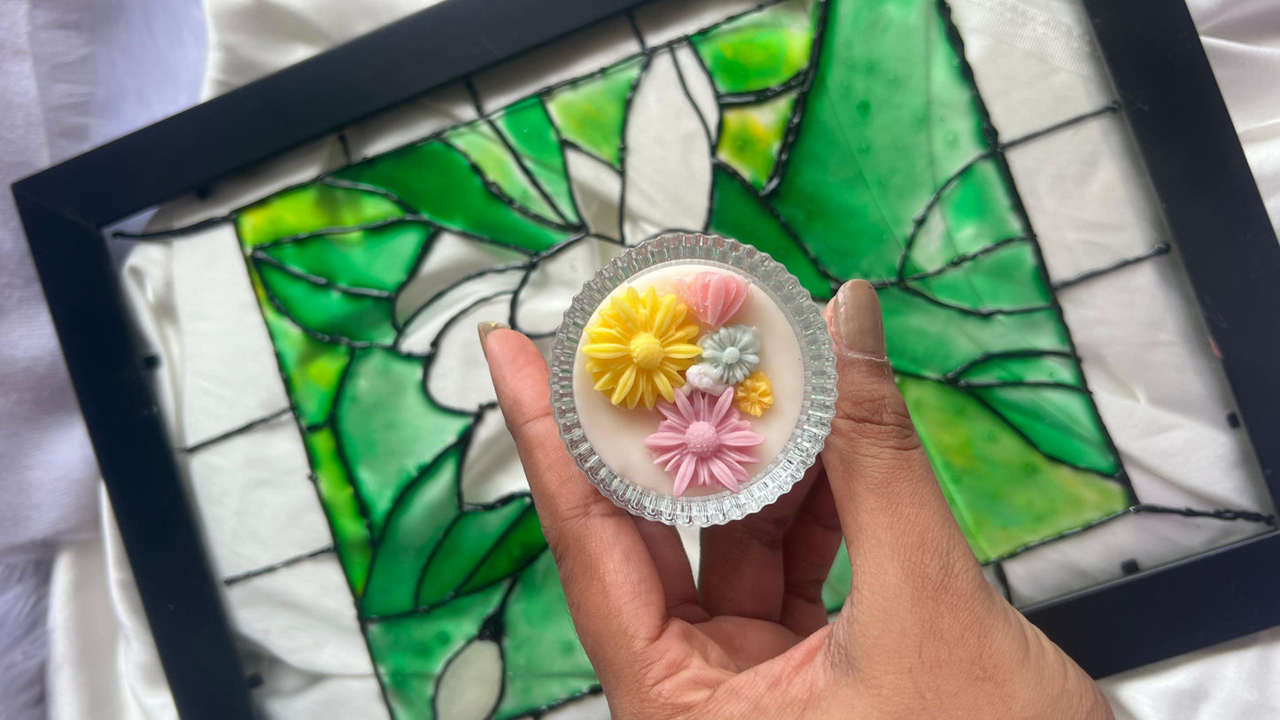 Daisy Flower Soy and Bees Wax Candle