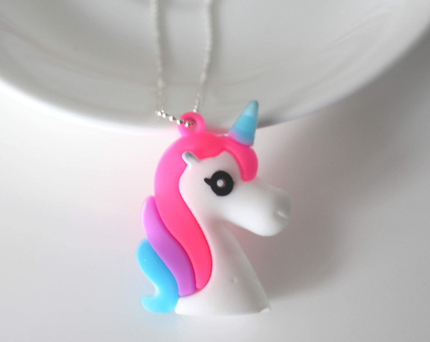 Beautiful Silicon Unicorn Pendant With Ball Chain Necklace