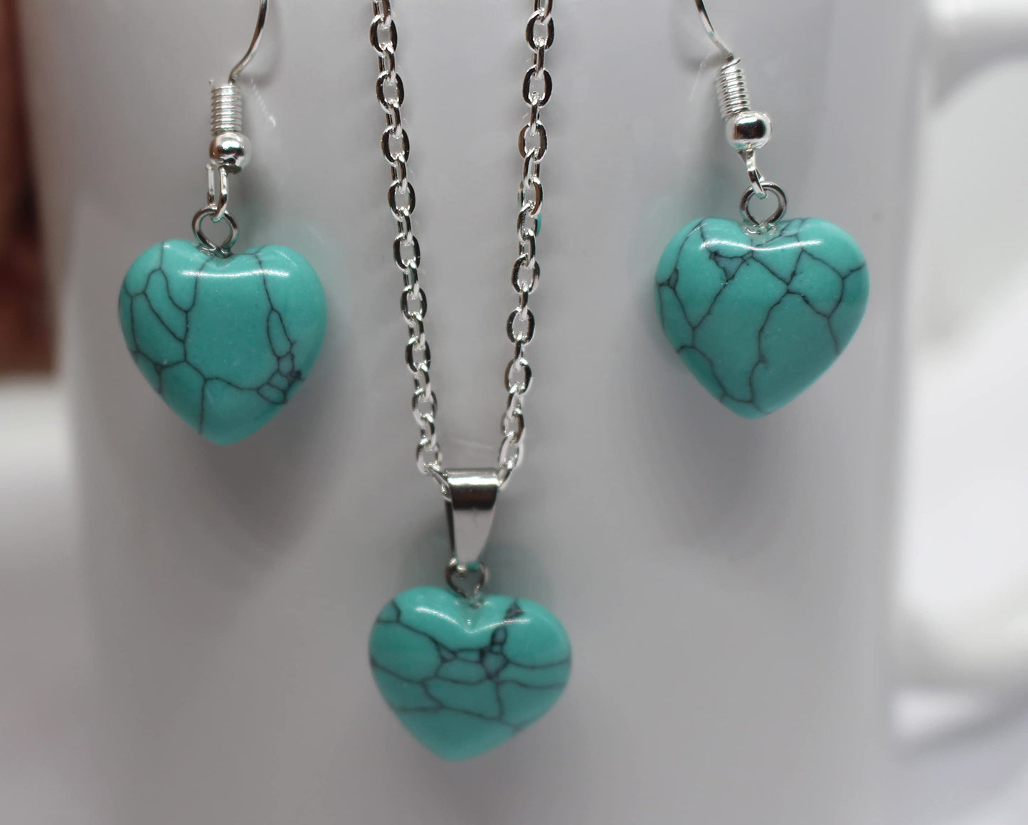 Beautiful Turquoise beads jewellery set (Heart)
