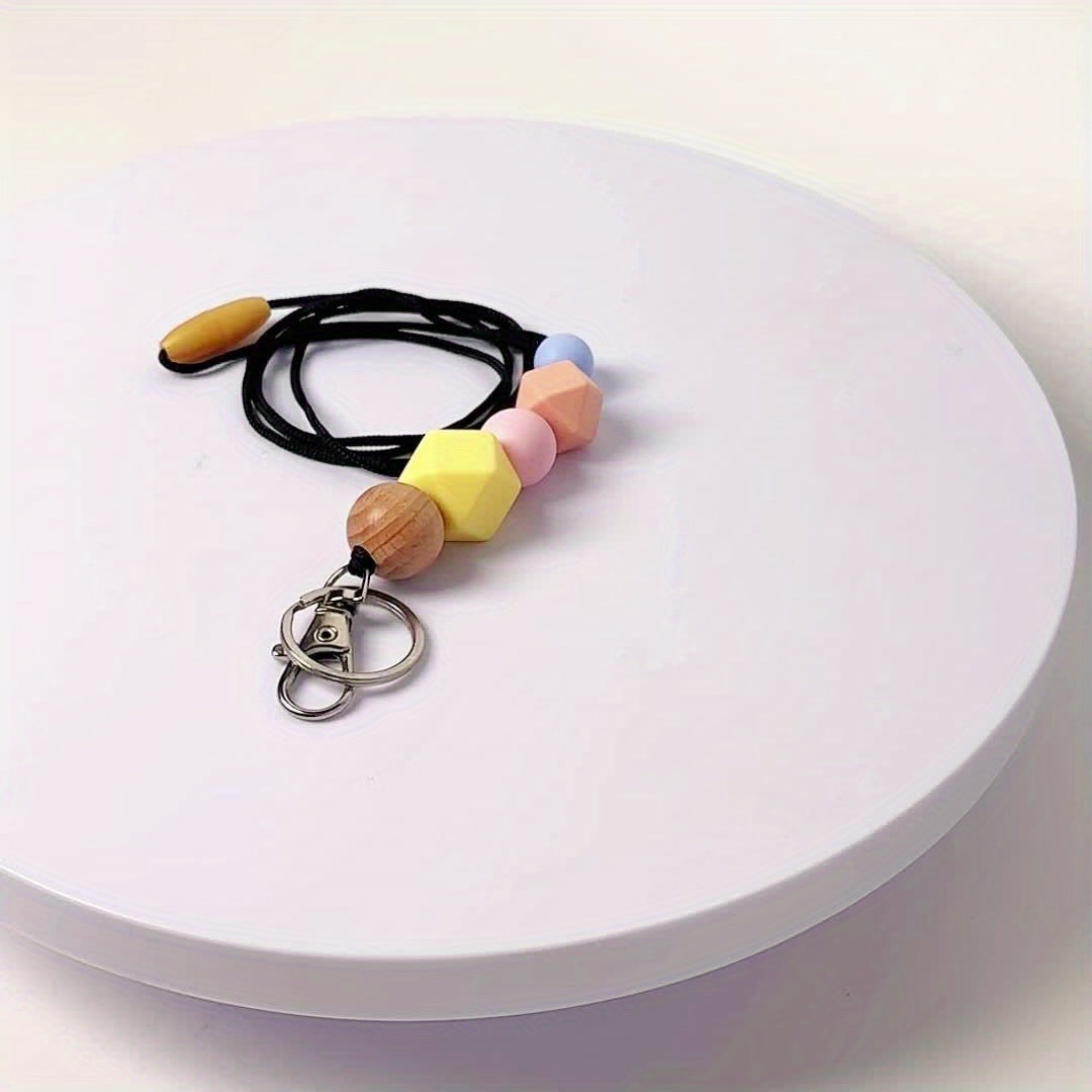 Teacher Lanyard For ID Badges Holder, Super Cute Silicone Beaded Lanyards For Keys For Women And Teacher, Breakaway Lanyard For ID Holder And Keychain For Studeats School Gift