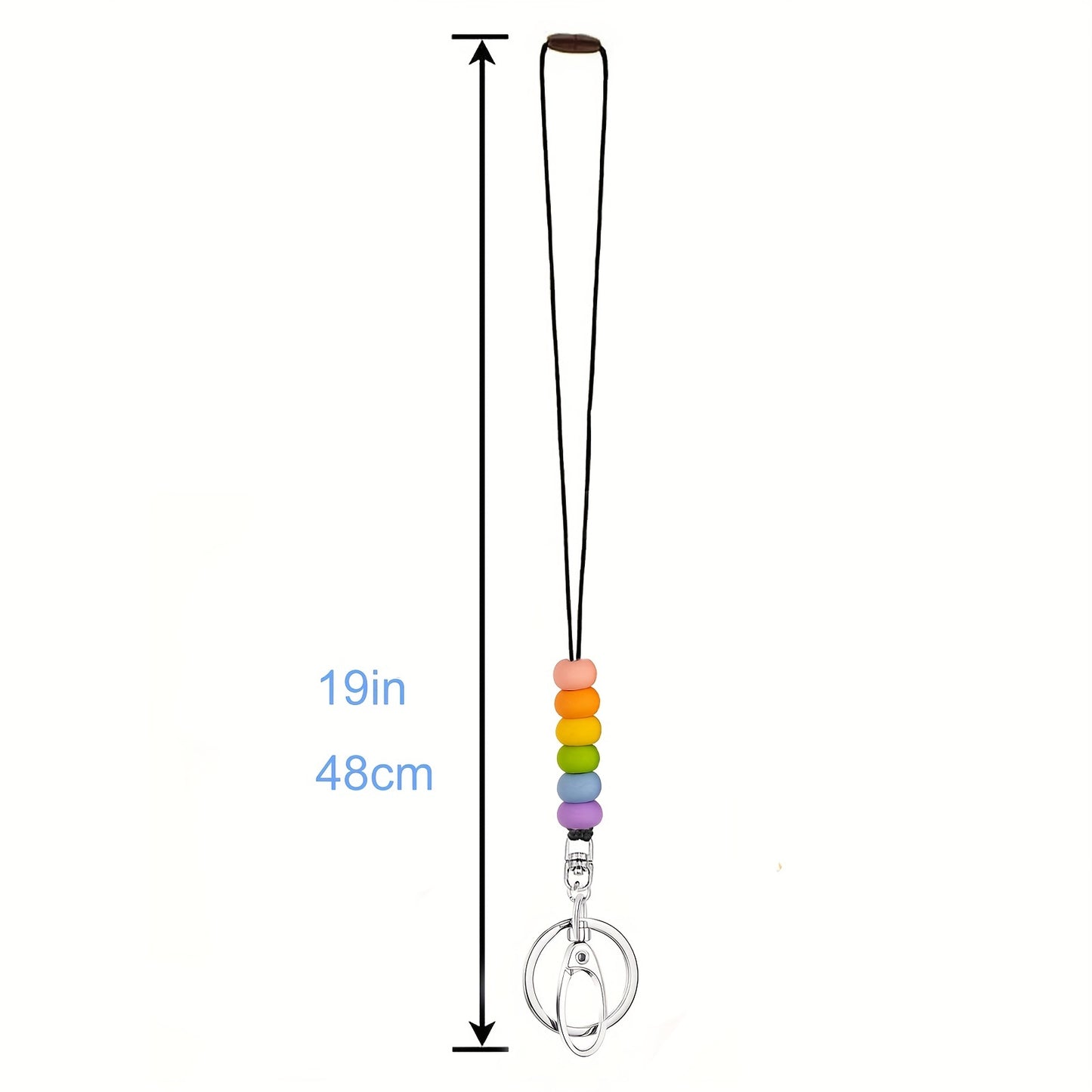 Hemasa 1pc Teacher Lanyard For Id Badges, Keys, Keychain, Cute Silicone Beaded Lanyard For Women/ Nurse/ Employees Students