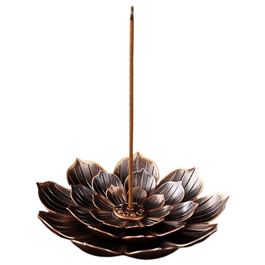 Hemasa Incense Burner Stick Holder Buddhism Lotus Line Incense Plate Sandalwood Coil Base Temples Buddhism Yoga Home Decoration