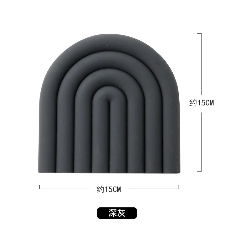 Hemasa 15cm Silicone Rainbow Shaped Heat-Resistant Coaster