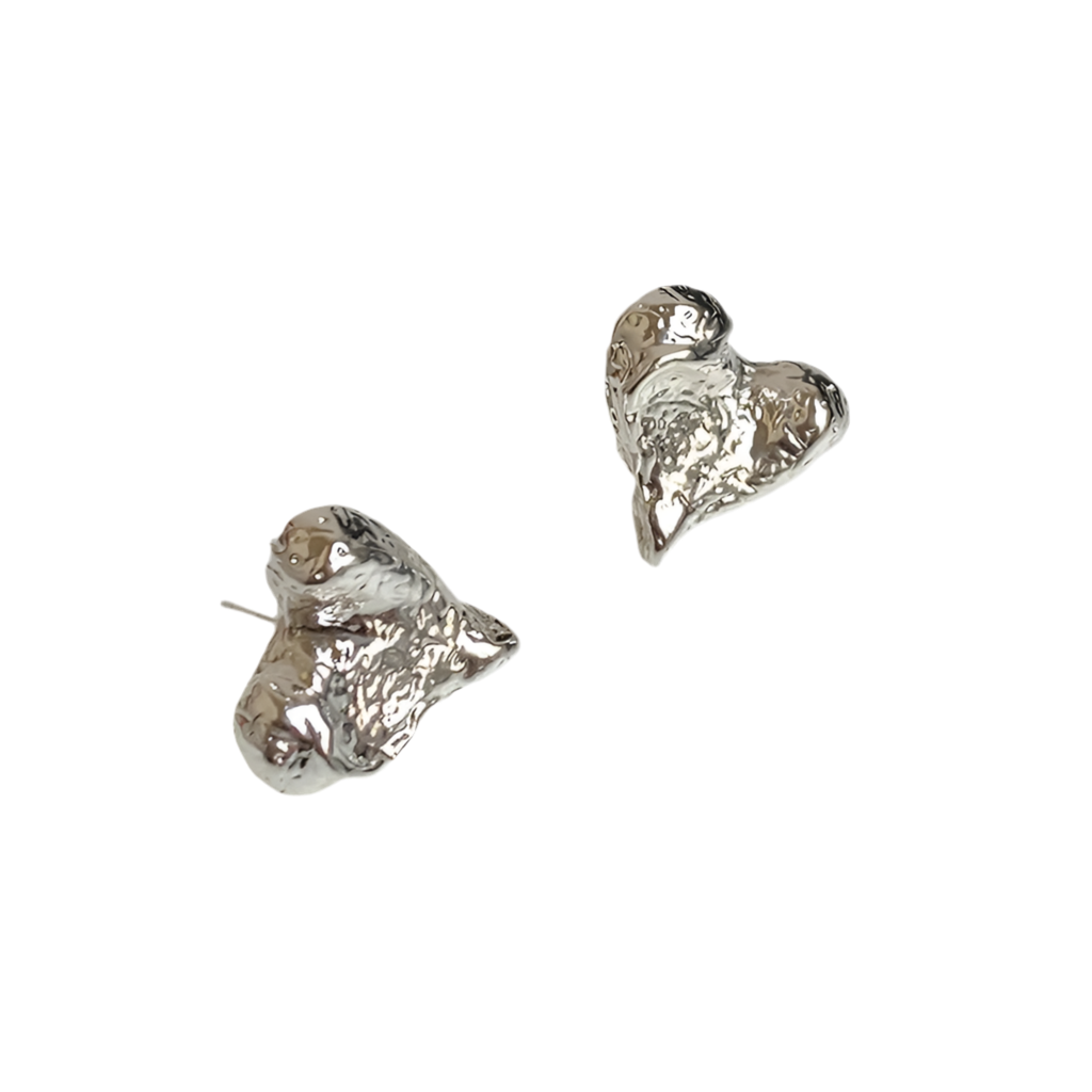 Korean Style Simple Cold Style Unique Design Sense Of Texture Irregular Heart Temperament Earrings