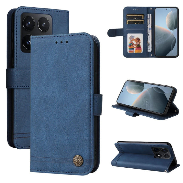 Skin Feel Life Tree Metal Button Leather Phone Case, For Xiaomi 15T Pro 5G, For Xiaomi 15T 5G, For Xiaomi 15 Ultra, For Xiaomi 15 Pro, For Xiaomi 15, For Xiaomi 14T Pro, For Xiaomi 14T