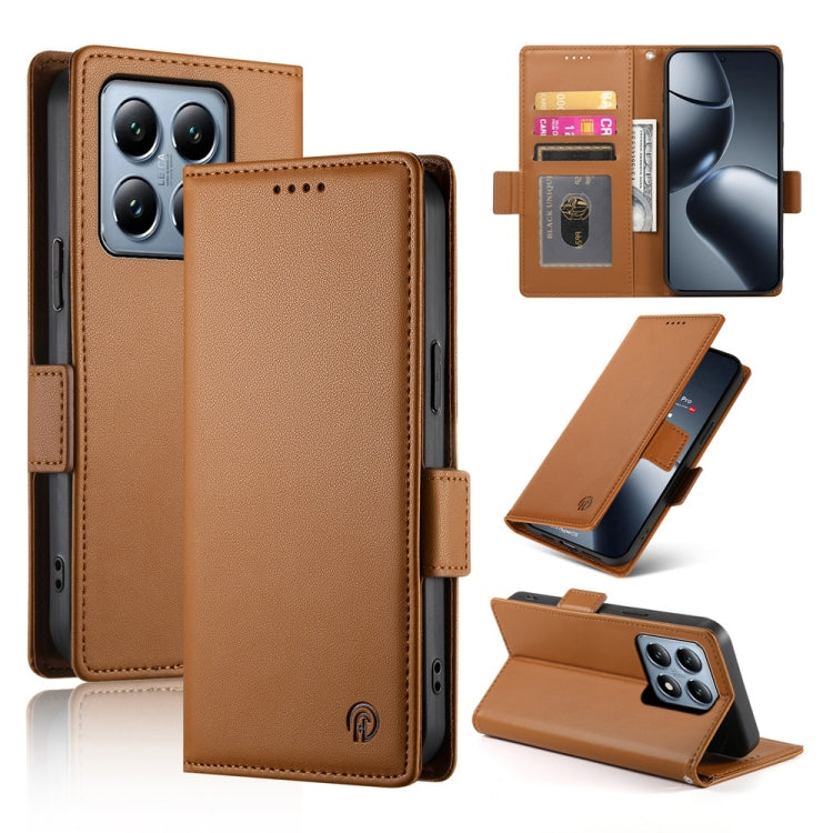 Side Buckle Magnetic Frosted Leather Phone Case, For Xiaomi 15T 5G, For Xiaomi 15 Ultra, For Xiaomi Poco X7 Pro / Redmi Turbo 4, For Xiaomi 15 Pro, For Xiaomi 15, For Xiaomi 14T Pro