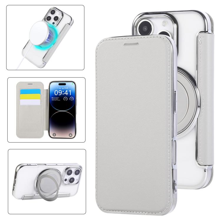 Ultra-thin Rotation Holder Magnetic Plating Vegan Leather Phone Case, For iPhone 18 Pro / 17 Pro, For iPhone 18 Pro Max / 17 Pro Max, For iPhone 17e / 16e, For iPhone 17, For iPhone Air, For iPhone 16 Pro Max