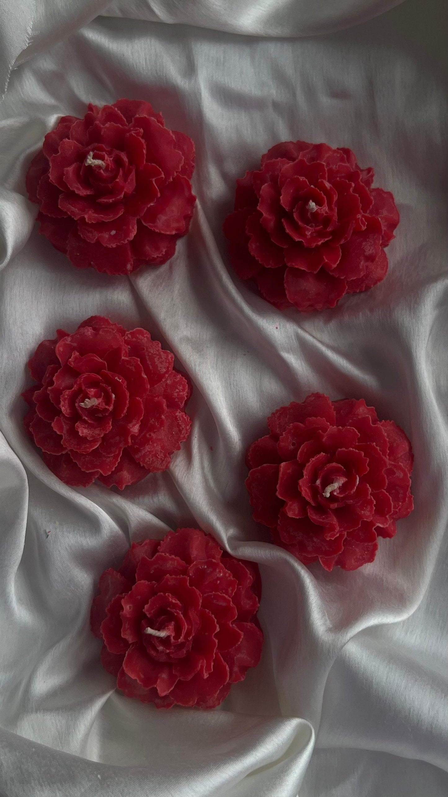 Beautiful Red Roses Flower Candles