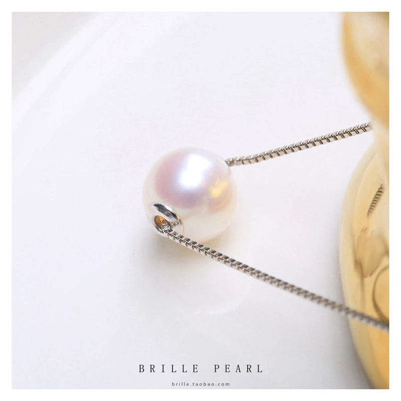 Hemasa  Pearl Pendant Necklace S925 Silver  pearl necklace for women/Girls