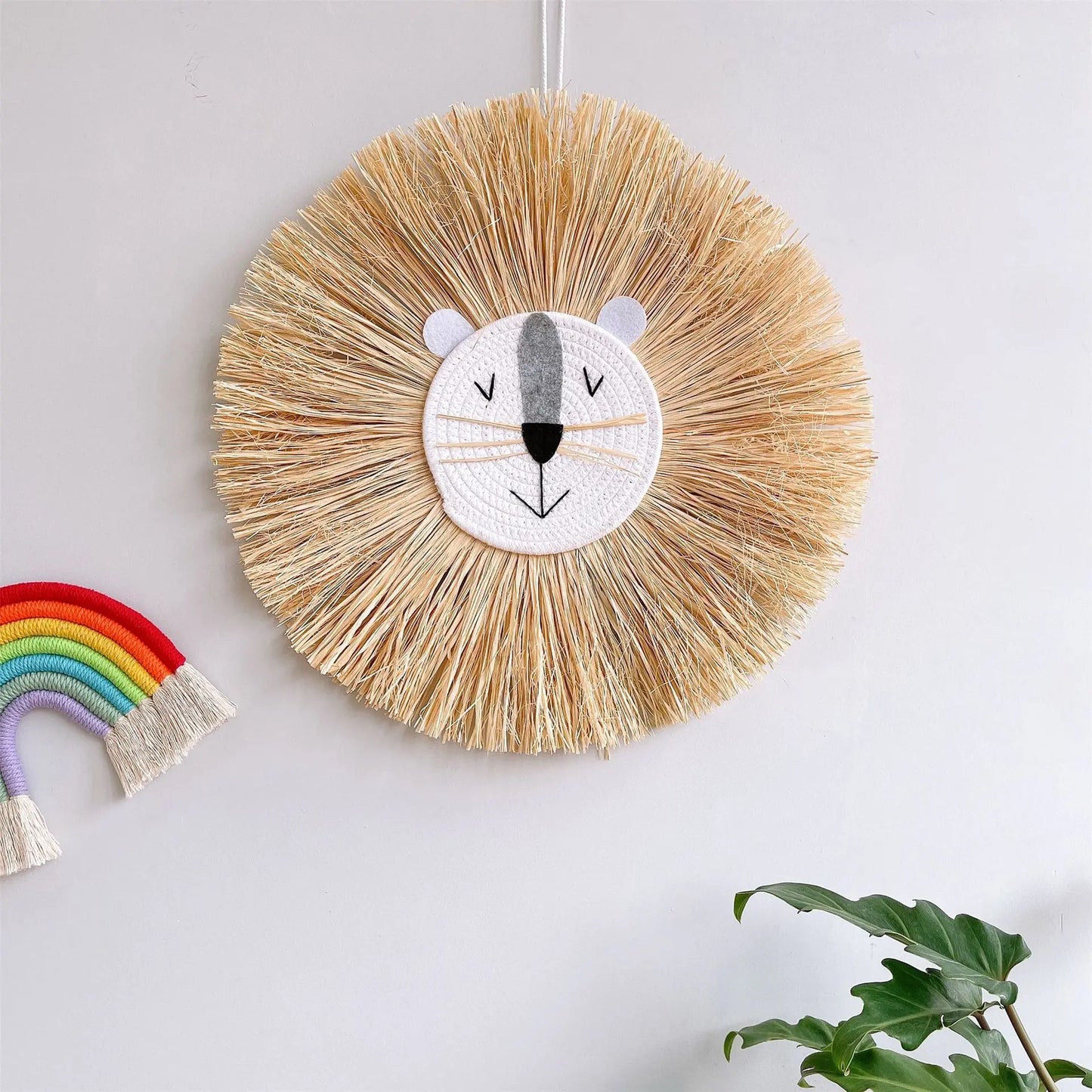 Nordic Nursery Baby Girl Boys Room Decor Wall Decor Handmade Quality Bear Lion 50CM Girl Boys Room Nursery Hanging Decoration