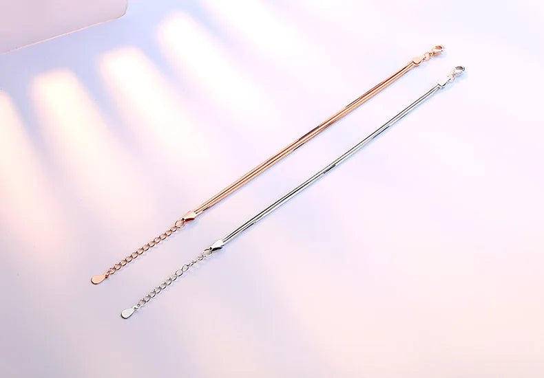 Korean Fashion Simple layer Bracelets For Women Silver 925 Jewelry Hot Fashion 925 Sterling Silver Bracelet For Women SL181