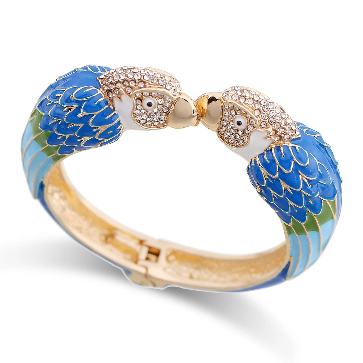 Hemasa Trendy Double Macaw Heads Enamel Cuff Bracelet/ Bangle for Women