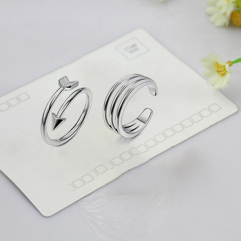 4Pcs Simple Alloy Crystal Foot Ring Adjustable Opening Toe Ring for Women Girl Summer Beach Vacation Jewelry Finger Ring