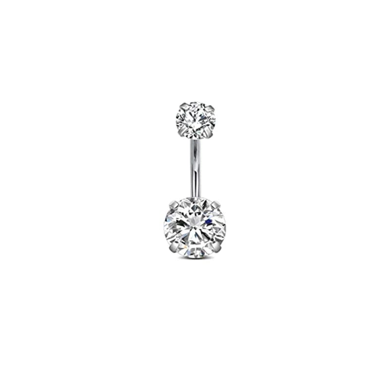 Ombligo Button Rings Zircon Stone Ball Navel Piercing Rings Punk Exquisite Belly Rings Surgical Steel Body Jewelry Unisex Gift