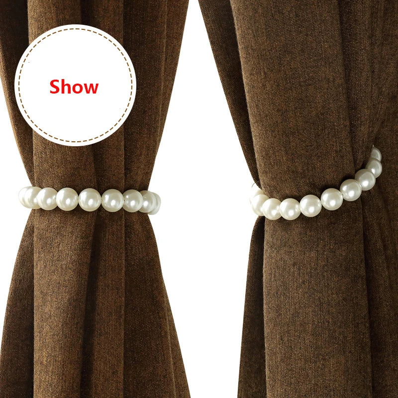 Pearl Magnet Curtain Holders, Tieback Clips, Magnetic Hanging Ball, Beaded Buckle, Tie Back Straps, Home Decoration Accessories