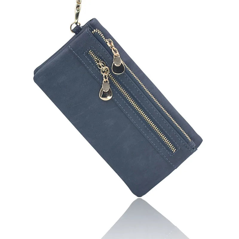 PUOU 2020 Fashion Zipper Purses Women's Wallets Envelop Long Wallet Women Long Section Clutch Wallet Soft PU Leather Money Bag