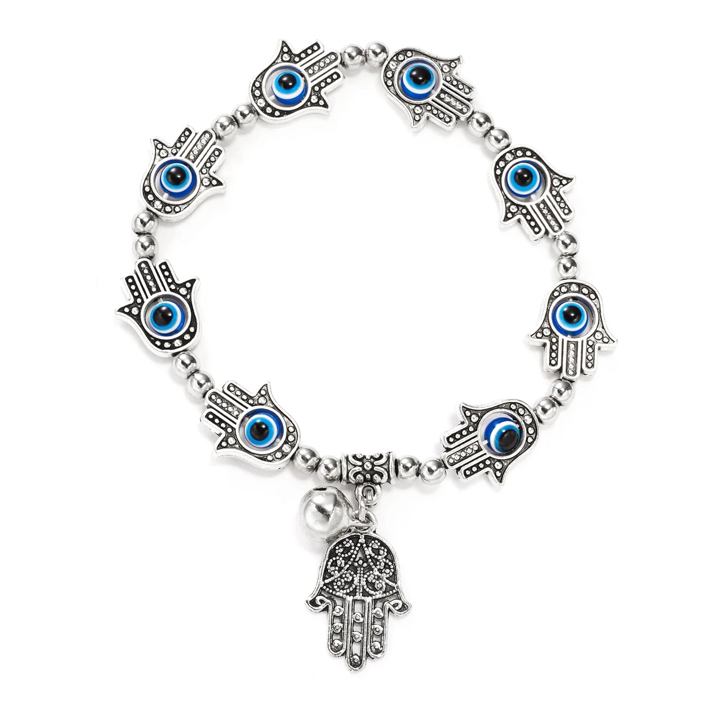Adjustable Elastic String Evil Eye Bracelet Crystal Rhinestone Resin Beads Lucky Bracelet For Women Men Lady Couple Girl Gift