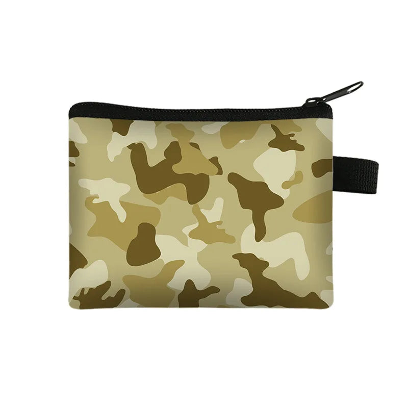 Hemasa Small Wallet Camouflage Pattern Portable Card Bag Coin Key Storage Bag To Customize Coin Purse Mini Bag