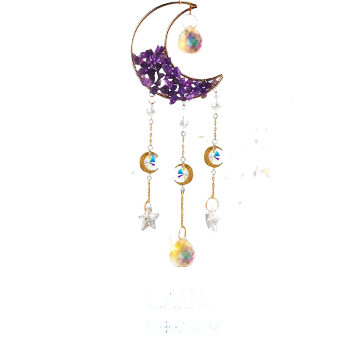 Natural crystal handmade hanging moon sun catcher crystal sun catchers hanging suncatcher