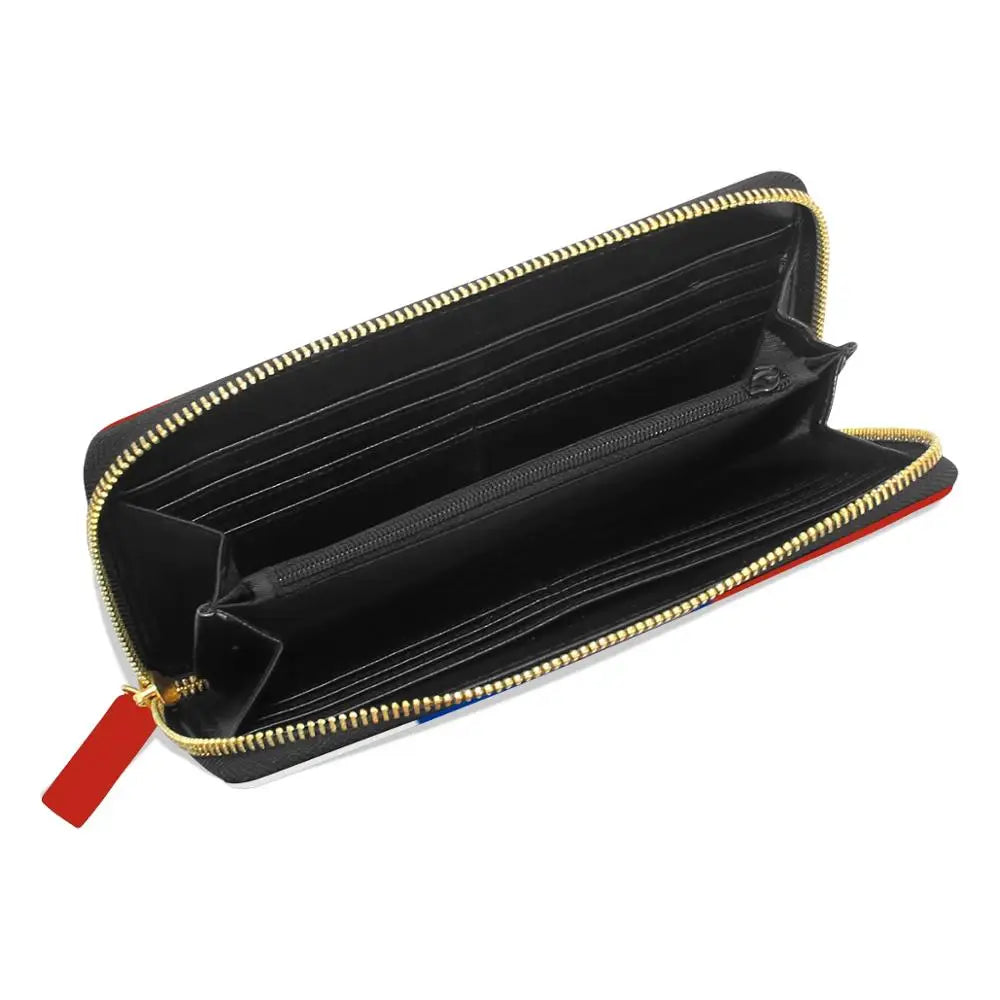 ALAZA Fashion Ladies Wallet Women Long Wallets Zipper Purse Soft leather Flag Wallets Big Capacity Clutch Money Bag Card Holder