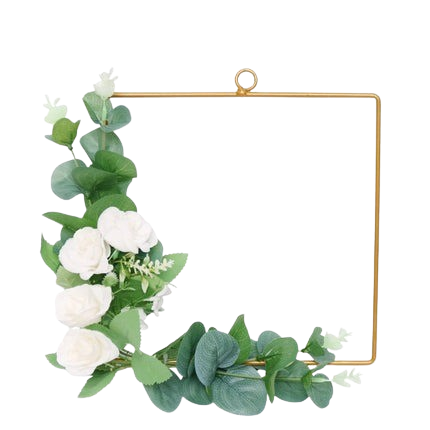 Nordic Style Metal Simulation Garland Wall Decoration Floral Ring Photo Props Wall Hanging Decor Metal Wreath Home Wall Decor