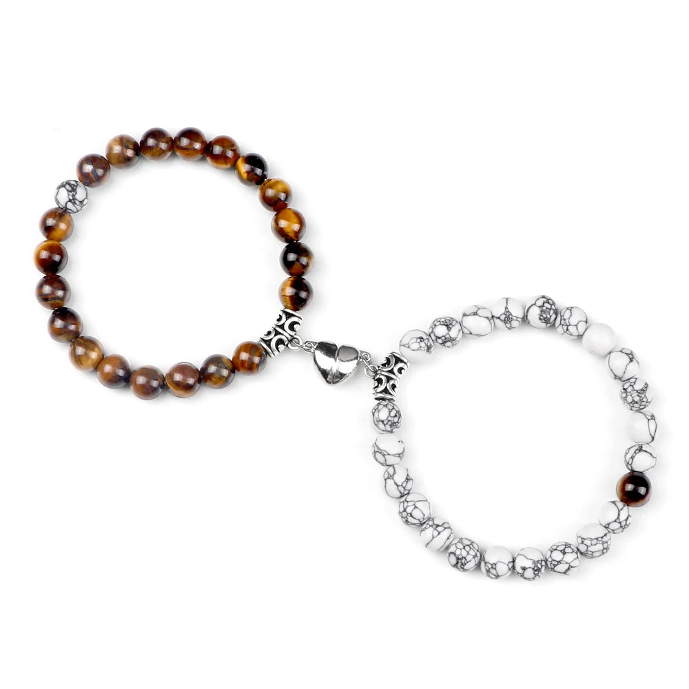 Hemasa 2pcs/set Natural Stone Beads stretchable Bracelet for Girls