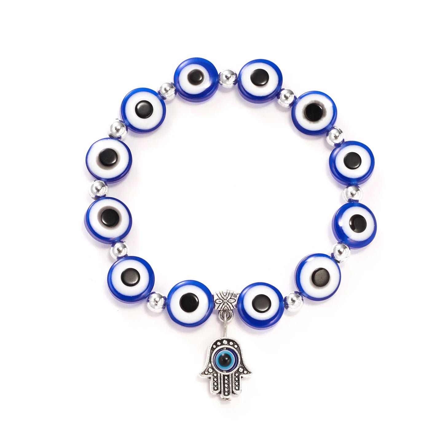 Adjustable Elastic String Evil Eye Bracelet Crystal Rhinestone Resin Beads Lucky Bracelet For Women Men Lady Couple Girl Gift