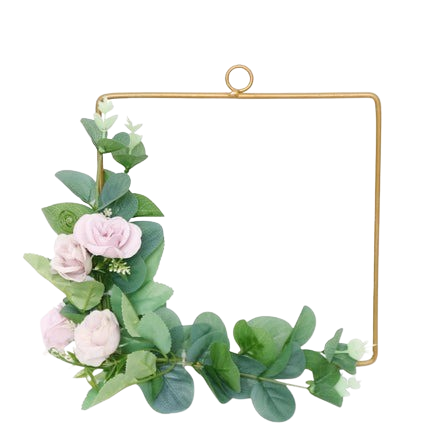 Nordic Style Metal Simulation Garland Wall Decoration Floral Ring Photo Props Wall Hanging Decor Metal Wreath Home Wall Decor