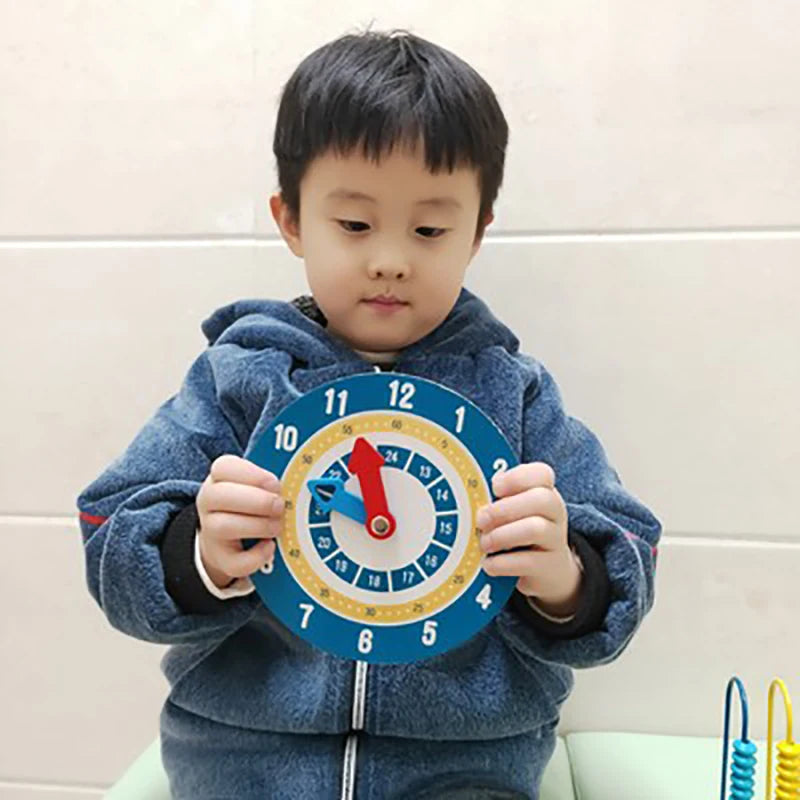 Kids Montessori Materials Wooden Clock Toys Time Learning Teaching Aids Educational Toys For Children School Clever Board Toy