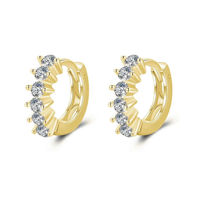 Modian Real 925 Sterling Silver Dazzling Elegant Fashion Multiple Diamonds Hoop Earrings For Women Wedding Statement Jewelry
